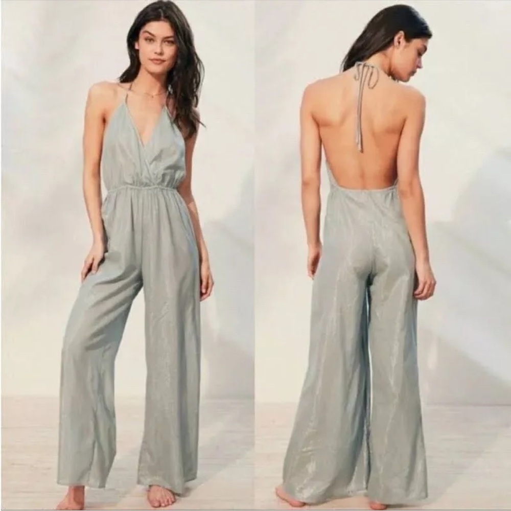 Elegant Silver Wide-Leg Pants